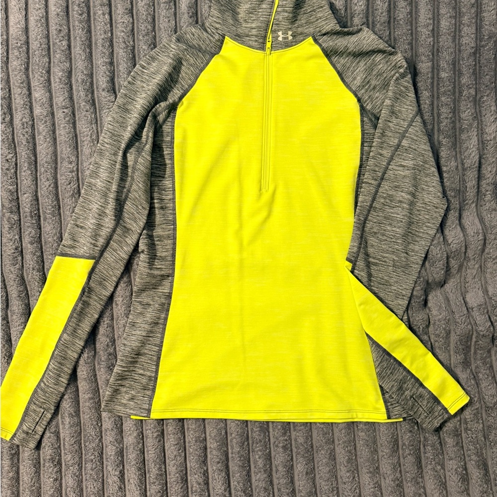 Under Armour Women's Bright Yellow and Gray Long Sleeve Tee